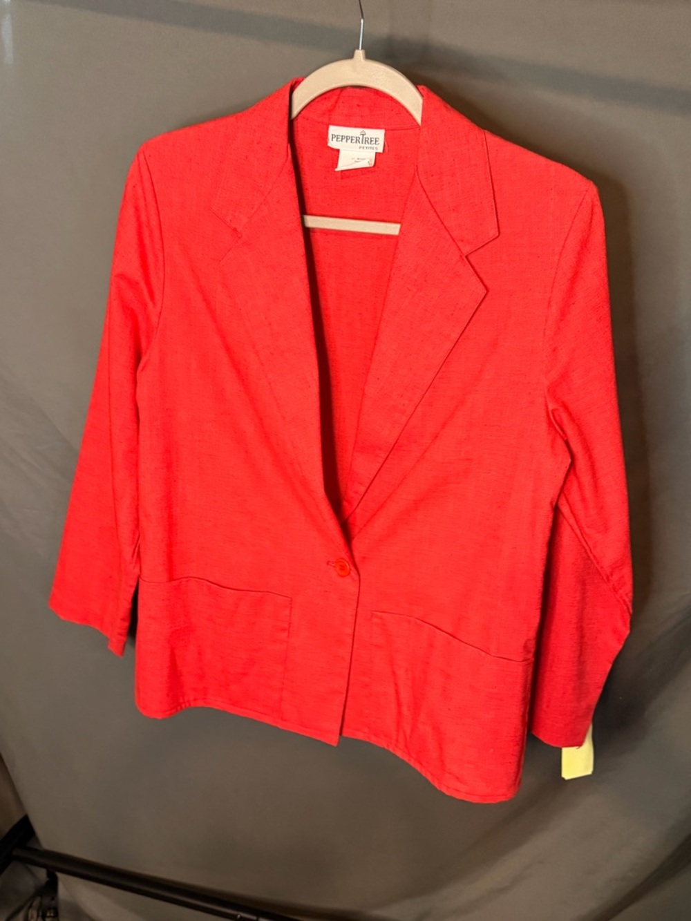 Women's Red Single-Button Blazer